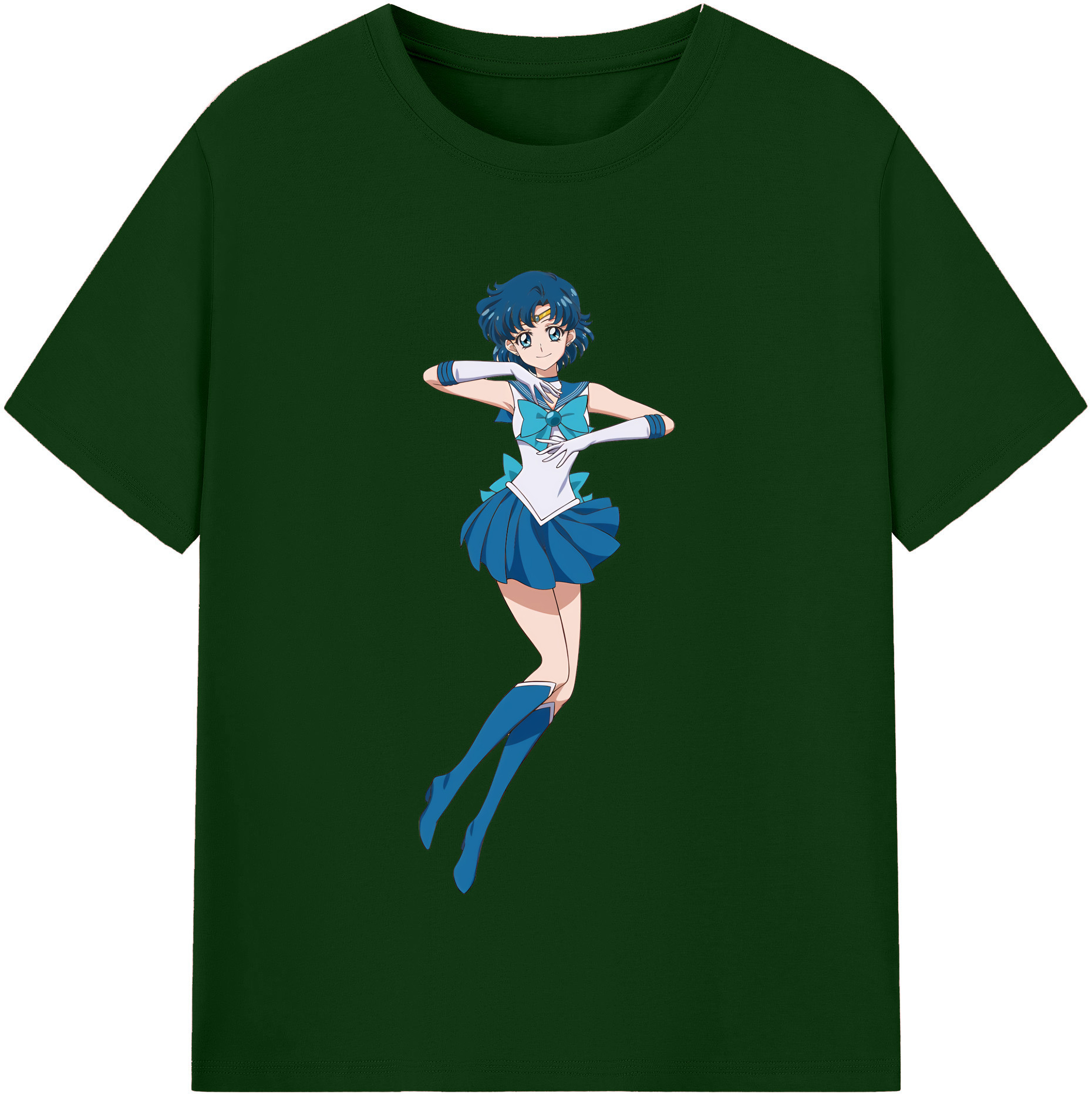 （画像用） 美少女戦士セーラームーン 水野 亜美 みずの あみ Sailor Moon Mizuno Ami 綿100％半袖Tシャツ（フロントプリント）